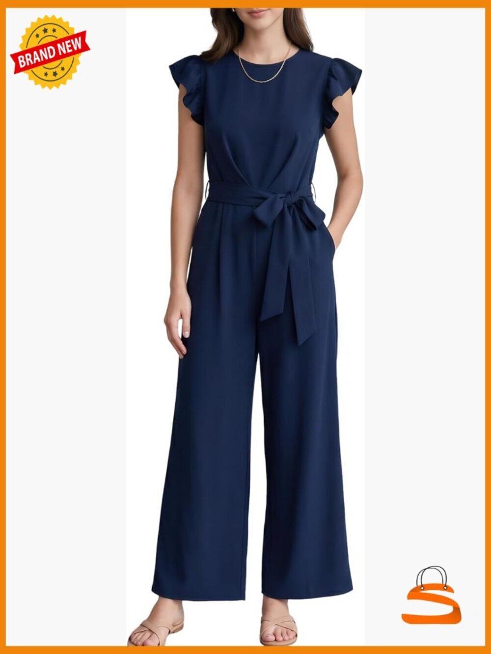 Women's Short Sleeve Wide Leg Jumpsuit with Pockets